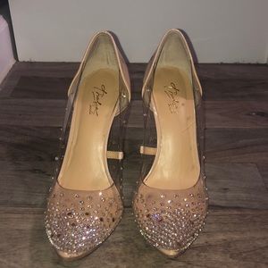 Clear/nude heels. Cinderella shoes